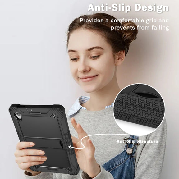 For Lenovo Tab M10 HD Silicone + PC Holder Shockproof Tablet Case(Black)