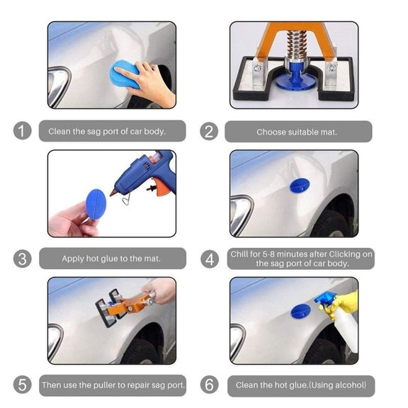 D6 44 in 1 Car Paintless Dent Dings Repair Lifter Tools Kit, Plug Type:EU Plug
