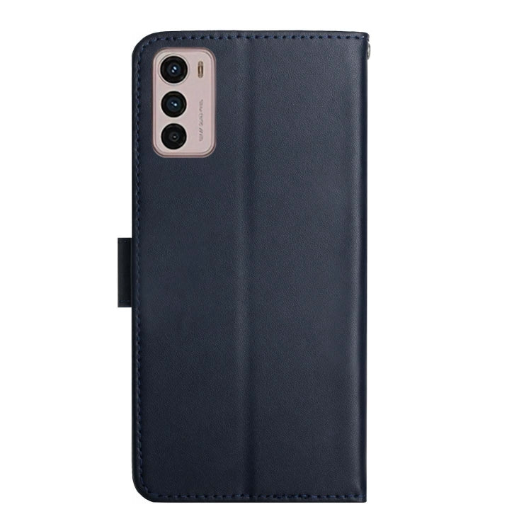 For Motorola Moto G42 Genuine Leather Fingerprint-proof Horizontal Flip Phone Case(Blue)