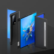 For Huawei Mate X2 Cross Texture Horizontal Flip Leather Phone Case with Smart Touch Call Display ID(Black)