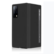For Huawei Mate X2 Leather Texture Horizontal Flip Phone Case with Smart Touch Call Display ID(Black)