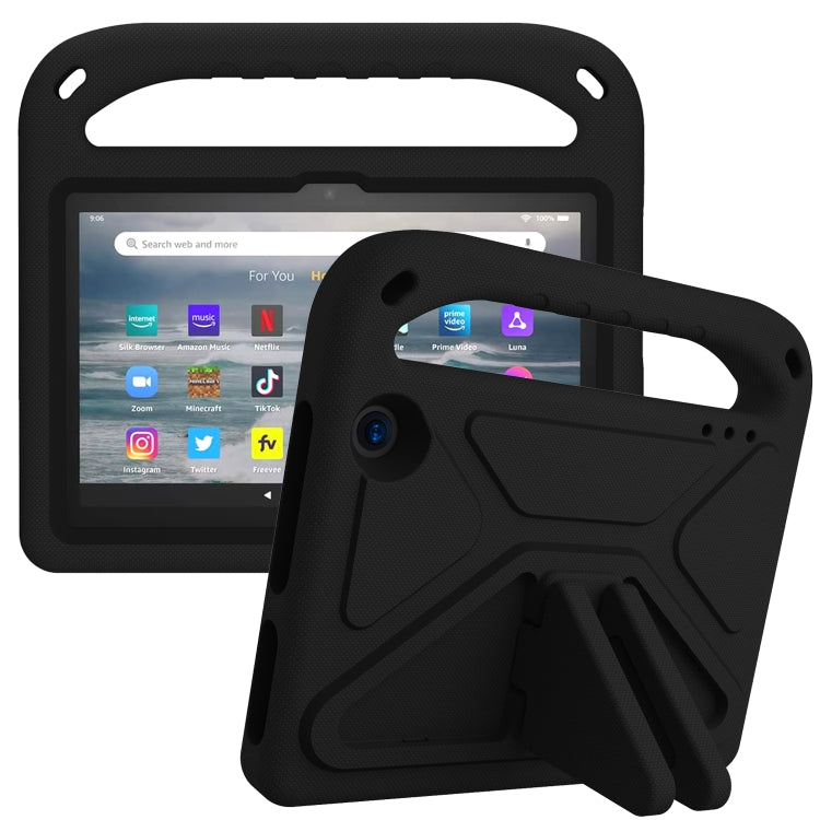 For Amazon Fire 7 2022 Handle EVA Shockproof Tablet Case with Triangle Holder(Black)