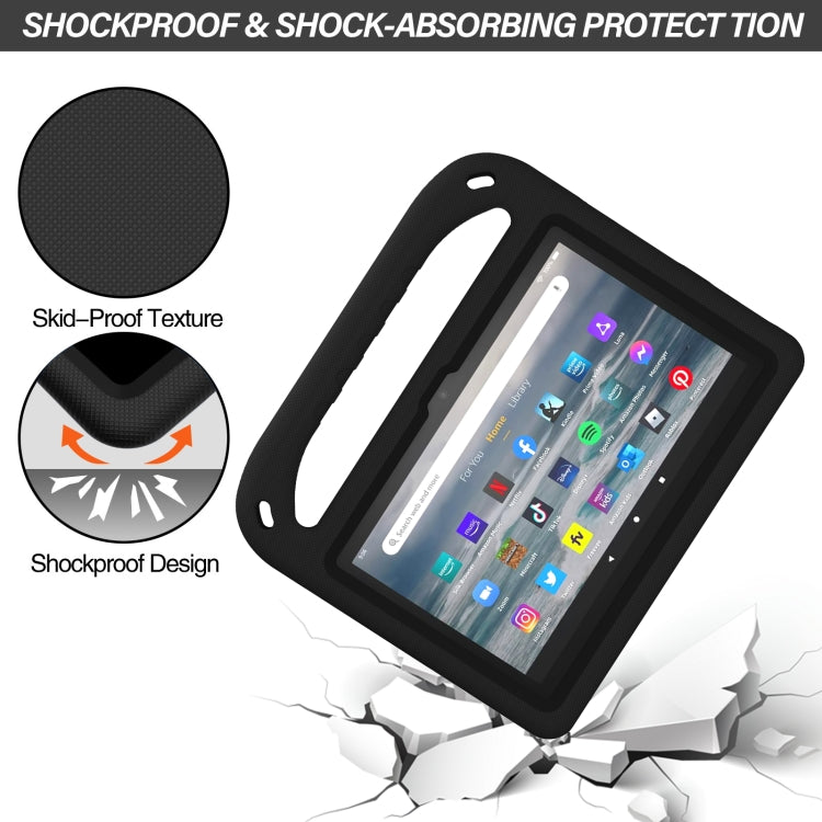 For Amazon Fire 7 2022 Handle EVA Shockproof Tablet Case with Triangle Holder(Black)