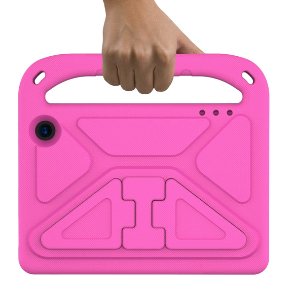 For Amazon Fire 7 2022 Handle EVA Shockproof Tablet Case with Triangle Holder(Rose Red)