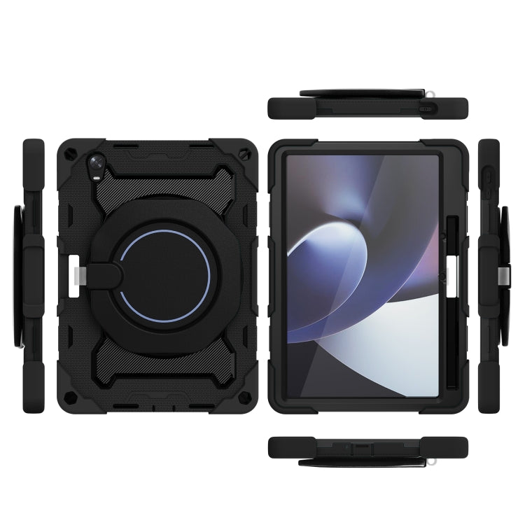 For OPPO Pad Armor Contrast Color Silicone + PC Tablet Case(Black)