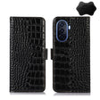 For Huawei Enjoy 50 CN / nova Y70 Plus / Y70 4G CN Crocodile Top Layer Cowhide Leather Phone Case(Black) - Huawei Cases by PMC TechLife | Online Shopping South Africa | PMC TechLife | Buy Now Pay Later Mobicred