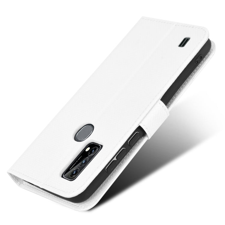 For Blackview A50 Diamond Texture Leather Phone Case(White)