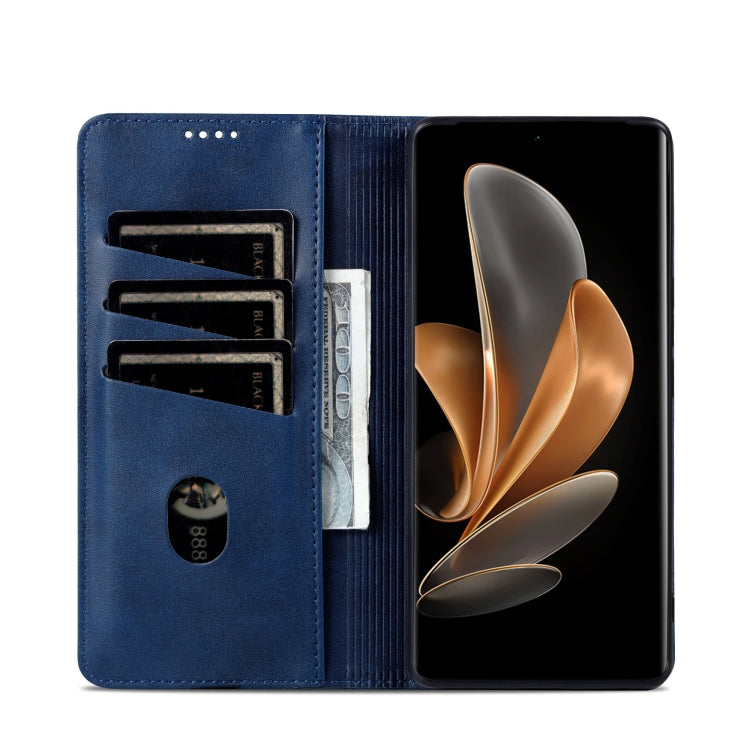 For vivo X100 Ultra AZNS Magnetic Calf Texture Leather Phone Case(Dark Blu)