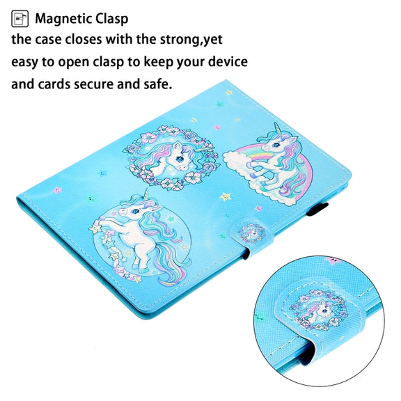 For Lenovo Tab M10 Plus 10.6 3rd Gen 2022 Coloured Drawing Smart Leather Tablet Case(Unicorn)