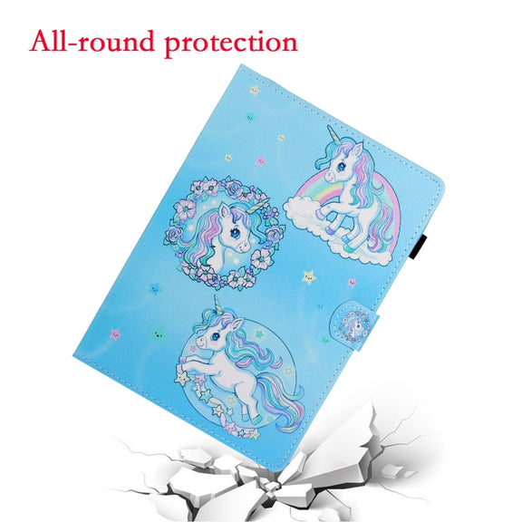 For Lenovo Tab M10 Plus 10.6 3rd Gen 2022 Coloured Drawing Smart Leather Tablet Case(Unicorn)
