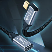 3m 10Gbps USB-C / Type-C Female to Male Elbow Charging Data Transmission Extension Cable