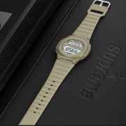 SKMEI 1821 Stainless Steel Buckle Silicone Strap Electronic Watch(Black and White)
