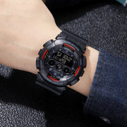 SKMEI 1857 Stainless Steel Buckle PU Strap Water-resistant Electronic Watch(Red)