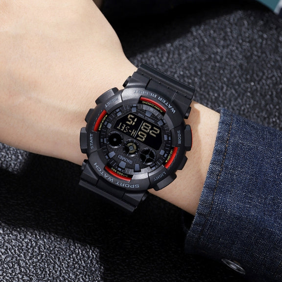 SKMEI 1857 Stainless Steel Buckle PU Strap Water-resistant Electronic Watch(Red)