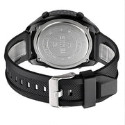 SKMEI 1872 Stainless Steel Buckle PU Strap Water-resistant Electronic Watch, Dial:White(Carbon Brazing)