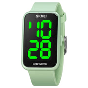 SKMEI 1873 PU Strap Water-resistant LED Electronic Watch(Light Green)