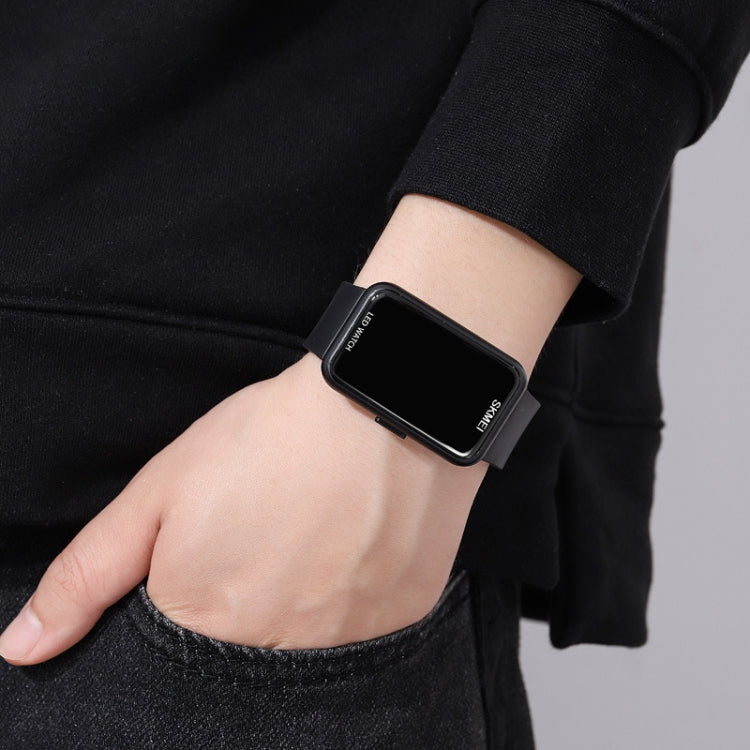 SKMEI 1873 PU Strap Water-resistant LED Electronic Watch(Black)