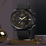 SKMEI 1903 Stainless Steel Buckle Silicone Strap Water-resistant Quartz Watch(Coffee)