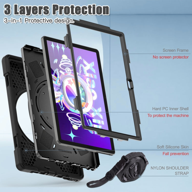 For Lenovo Tab M10 Plus 10.6 3rd Gen 2022 Silicone + PC Protective Tablet Case(Black)
