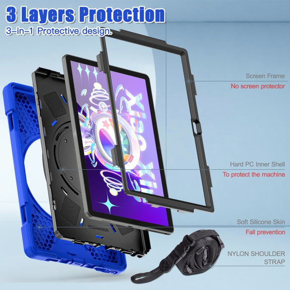 For Lenovo Tab M10 Plus 10.6 3rd Gen 2022 Silicone + PC Protective Tablet Case(Blue)