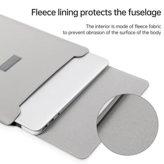 4 in 1 Lightweight and Portable Leather Computer Bag, Size:11/12 inches(Grey)