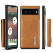 For Google Pixel 6A DG.MING M1 Series 3-Fold Multi Card Wallet + Magnetic Phone Case(Brown)