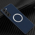 For Samsung Galaxy S22 5G Carbon Fiber Texture MagSafe Magnetic Phone Case(Blue) - Galaxy S22 5G Cases by PMC TechLife | Online Shopping South Africa | PMC TechLife