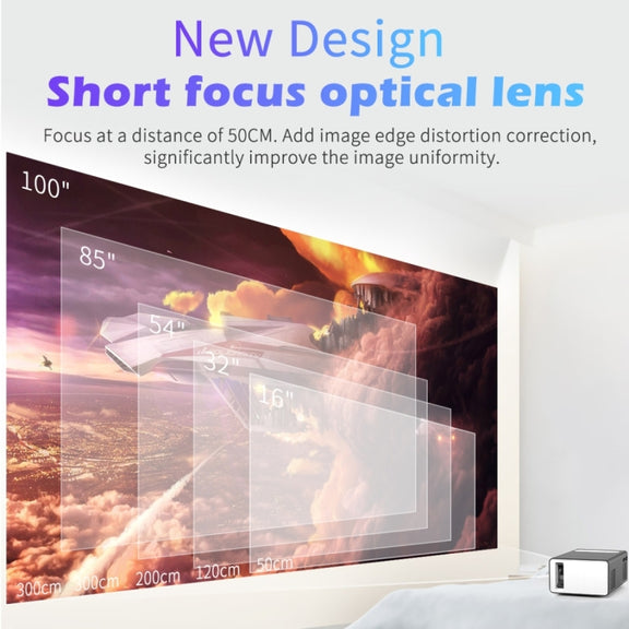 T300 25ANSI LED Portable Home Multimedia Game Projector, Plug Type:UK Plug(Yellow)