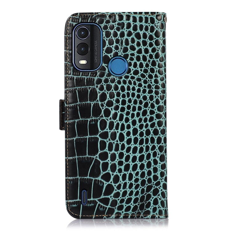 For Nokia G11 Plus Crocodile Top Layer Cowhide Leather Phone Case(Green)