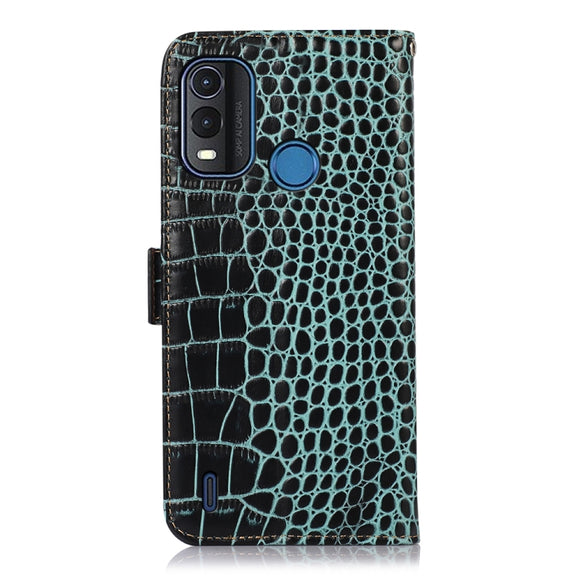 For Nokia G11 Plus Crocodile Top Layer Cowhide Leather Phone Case(Green)