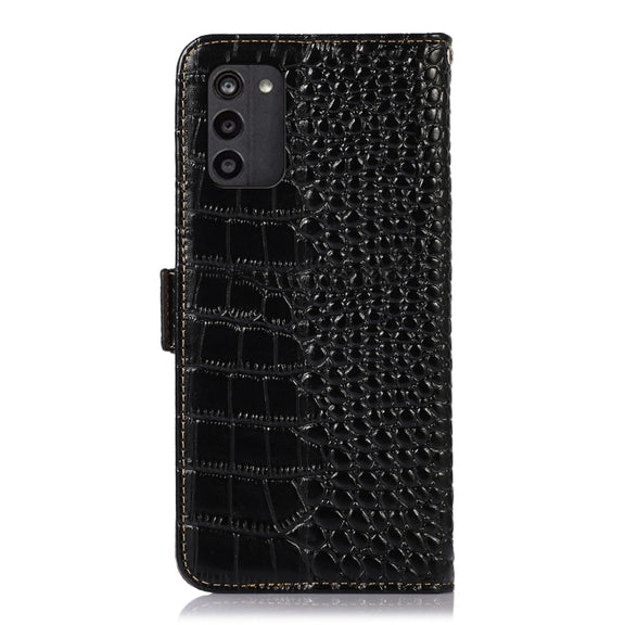 For Nokia G100 Crocodile Top Layer Cowhide Leather Phone Case(Black)