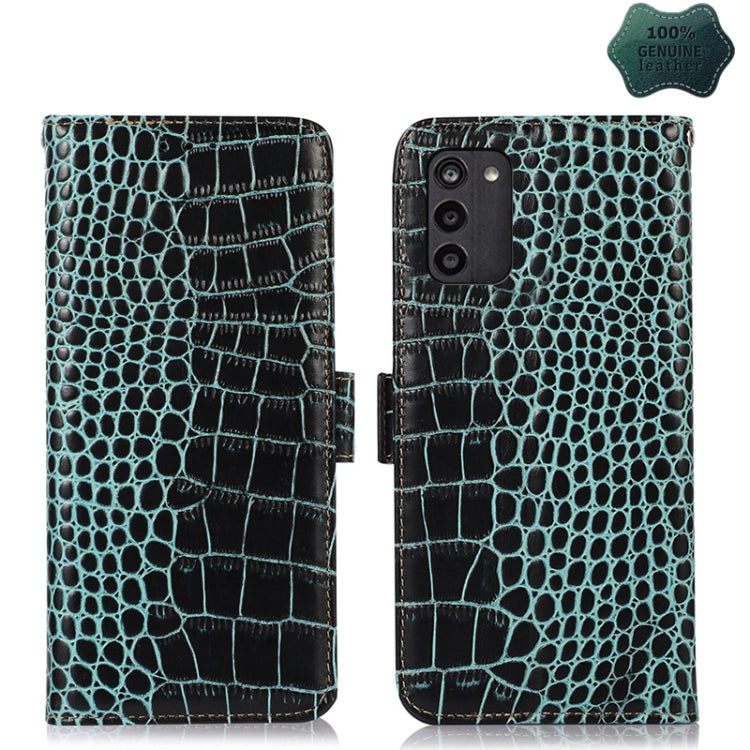 For Nokia G100 Crocodile Top Layer Cowhide Leather Phone Case(Green)