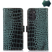 For Nokia G100 Crocodile Top Layer Cowhide Leather Phone Case(Green)