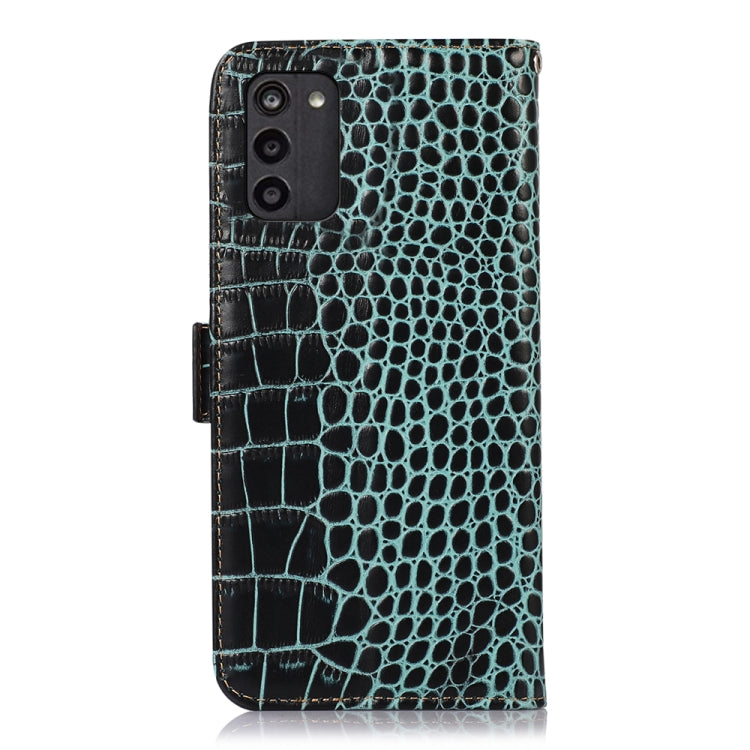 For Nokia G100 Crocodile Top Layer Cowhide Leather Phone Case(Green)