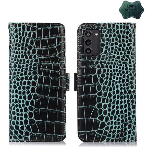 For Nokia G100 Crocodile Top Layer Cowhide Leather Phone Case(Green)