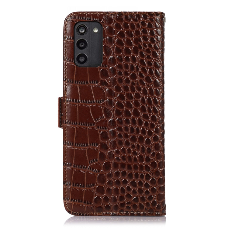 For Nokia G100 Crocodile Top Layer Cowhide Leather Phone Case(Brown)