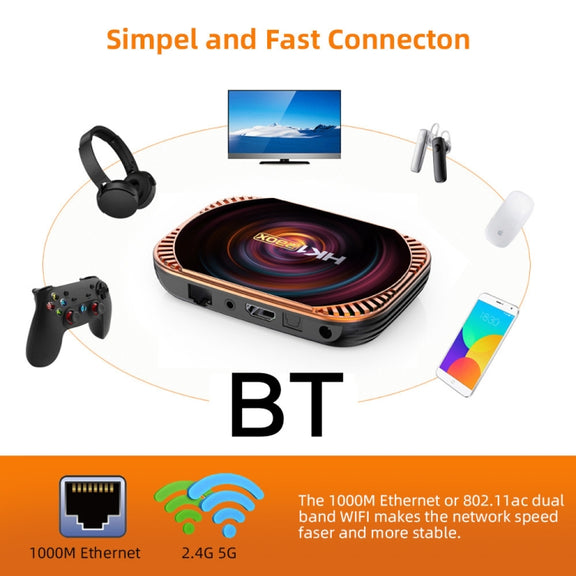 MECOOL HK1RBOX X4 4K TV Box, Android 11 Amlogic S905X4 CPU with RC 4GB+64GB(EU Plug)