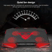 5 Fan 2 USB Lifting Folding Laptop Cooling Stand(Blue Red)