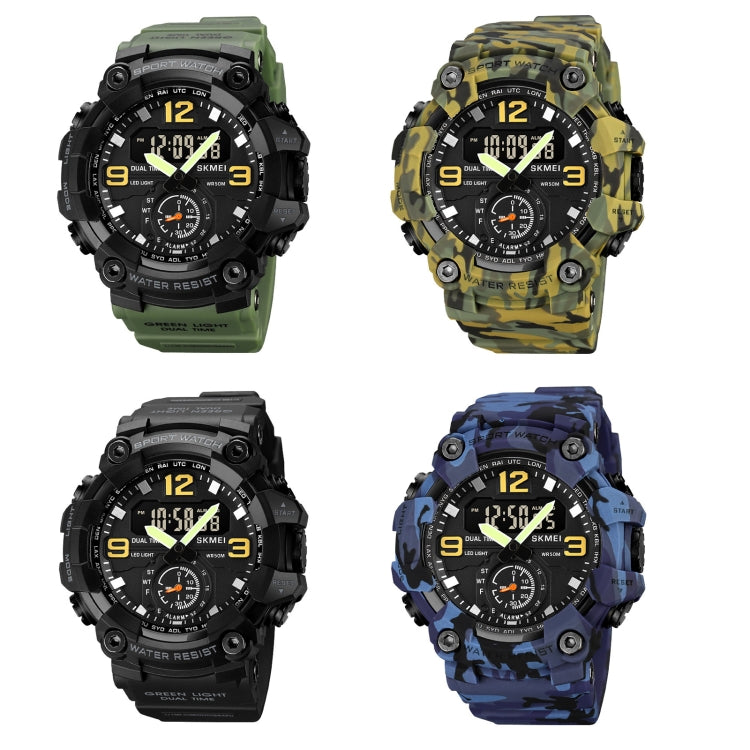 SKMEI 1965 Stainless Steel Buckle PU Strap Water-resistant Electronic Watch(Blue Camouflage)