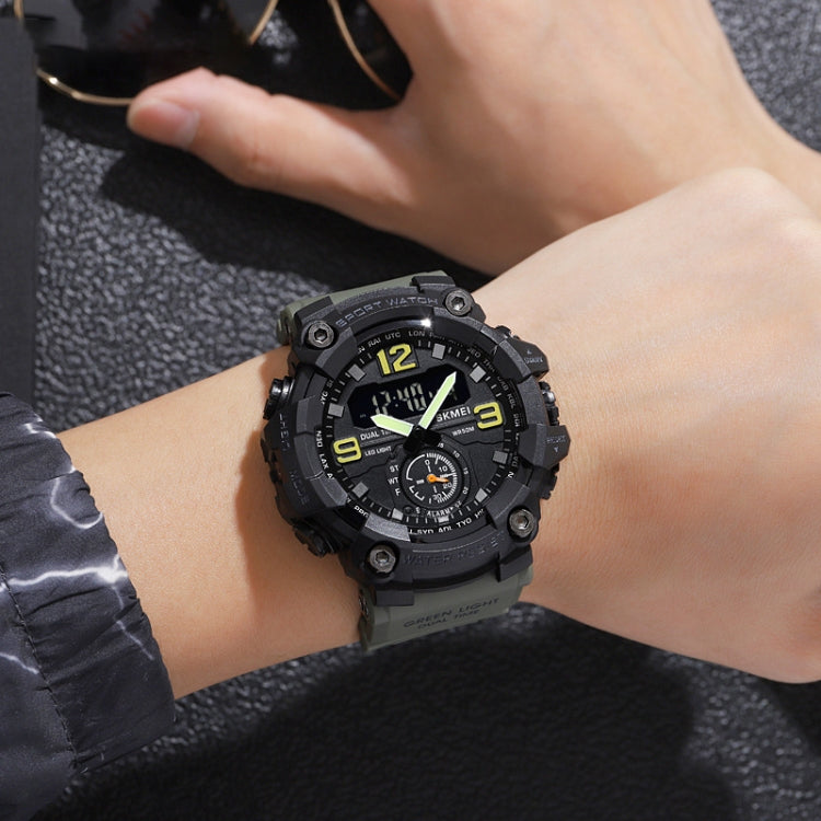 SKMEI 1965 Stainless Steel Buckle PU Strap Water-resistant Electronic Watch(Blue Camouflage)