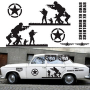 2 PCS/Set D-135 Band of Brothers Pattern Car Modified Decorative Sticker(Black)