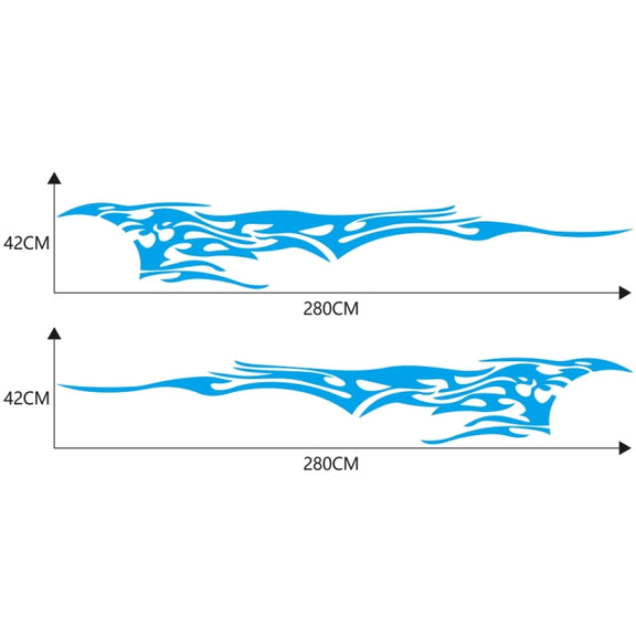 2 PCS/Set D-144 Fire Element Pattern Car Modified Decorative Sticker(Blue)