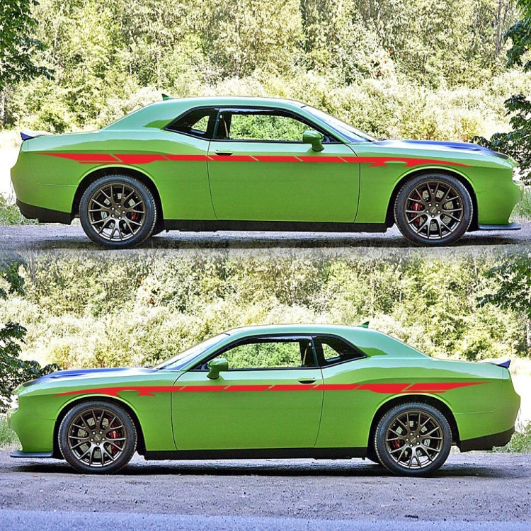 2 PCS/Set D-178 Waistline Pattern Car Modified Decorative Sticker(Red)