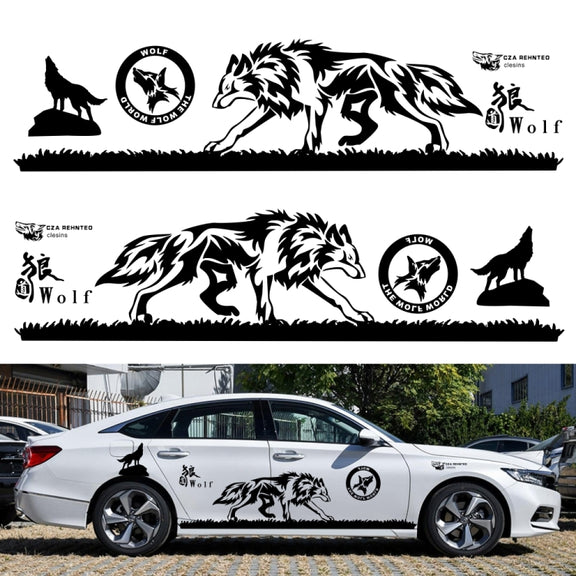 2 PCS/Set D-180 Wolf Totem Pattern Car Modified Decorative Sticker(Blue)