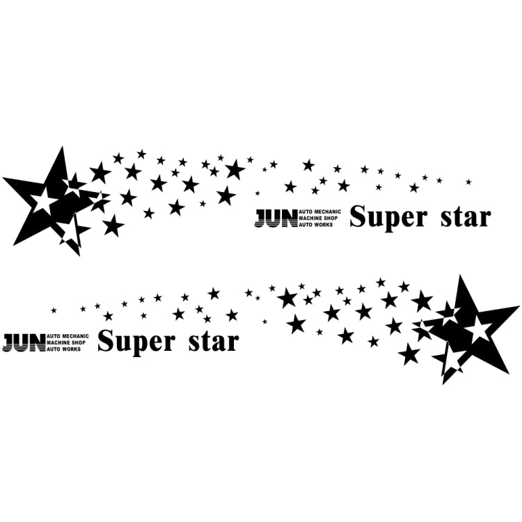 2 PCS/Set D-207 Star Pattern Car Modified Decorative Sticker(Black)