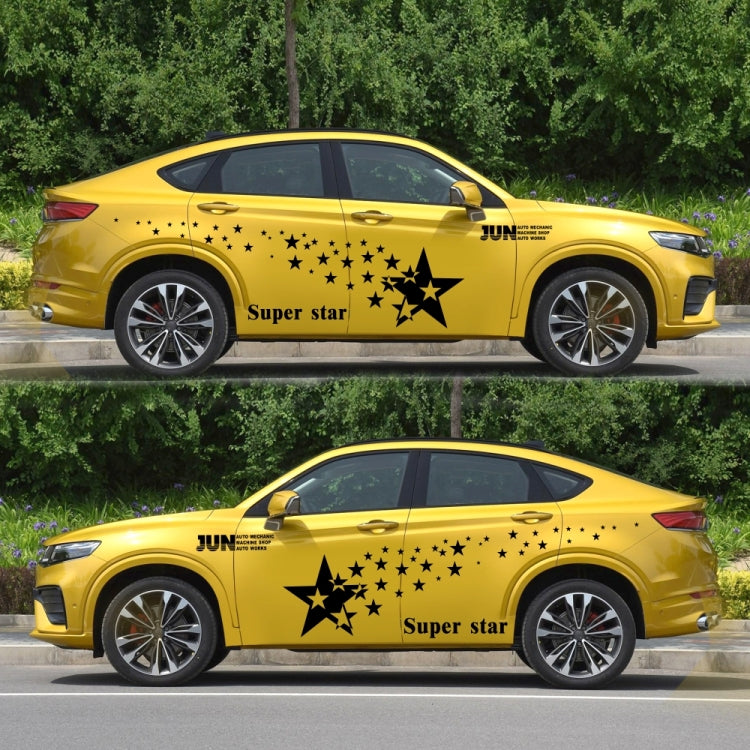 2 PCS/Set D-207 Star Pattern Car Modified Decorative Sticker(Black)