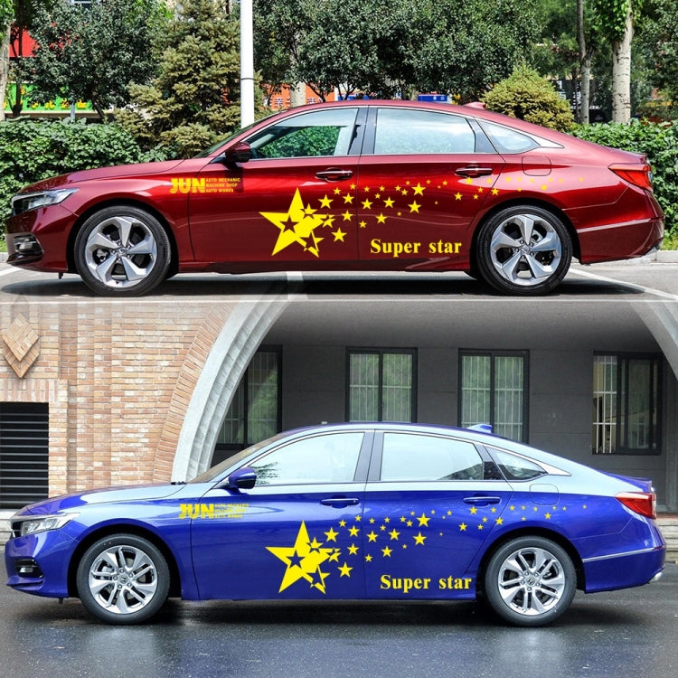 2 PCS/Set D-207 Star Pattern Car Modified Decorative Sticker(Yellow)