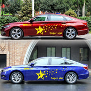 2 PCS/Set D-207 Star Pattern Car Modified Decorative Sticker(Yellow)