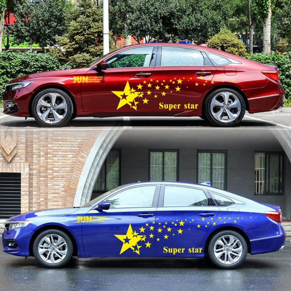 2 PCS/Set D-207 Star Pattern Car Modified Decorative Sticker(Yellow)