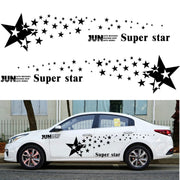 2 PCS/Set D-207 Star Pattern Car Modified Decorative Sticker(Black)
